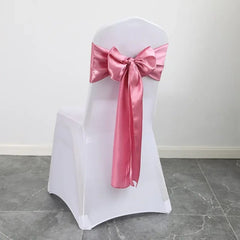 Colourful Satin Chair Sash Wedding Decoration Bow Tie Knot Band Birthday Party Hotel Show Shiny Colour Luxury Design - SHOWLU FASHION STORE