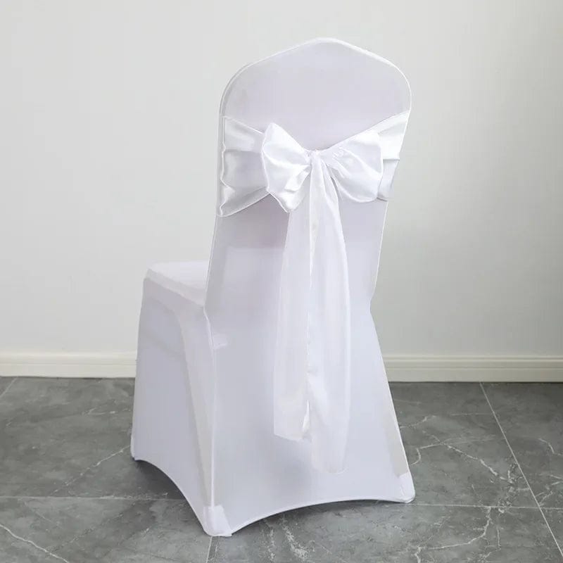 Colourful Satin Chair Sash Wedding Decoration Bow Tie Knot Band Birthday Party Hotel Show Shiny Colour Luxury Design - SHOWLU FASHION STORE