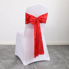 Colourful Satin Chair Sash Wedding Decoration Bow Tie Knot Band Birthday Party Hotel Show Shiny Colour Luxury Design - SHOWLU FASHION STORE
