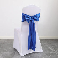 Colourful Satin Chair Sash Wedding Decoration Bow Tie Knot Band Birthday Party Hotel Show Shiny Colour Luxury Design - SHOWLU FASHION STORE