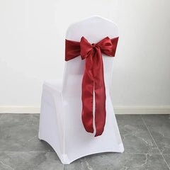 Colourful Satin Chair Sash Wedding Decoration Bow Tie Knot Band Birthday Party Hotel Show Shiny Colour Luxury Design - SHOWLU FASHION STORE