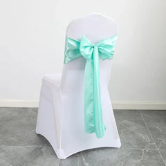 Colourful Satin Chair Sash Wedding Decoration Bow Tie Knot Band Birthday Party Hotel Show Shiny Colour Luxury Design - SHOWLU FASHION STORE
