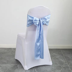 Colourful Satin Chair Sash Wedding Decoration Bow Tie Knot Band Birthday Party Hotel Show Shiny Colour Luxury Design - SHOWLU FASHION STORE