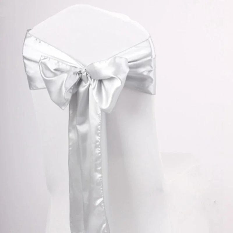 Colourful Satin Chair Sash Wedding Decoration Bow Tie Knot Band Birthday Party Hotel Show Shiny Colour Luxury Design - SHOWLU FASHION STORE