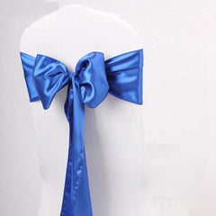 Colourful Satin Chair Sash Wedding Decoration Bow Tie Knot Band Birthday Party Hotel Show Shiny Colour Luxury Design - SHOWLU FASHION STORE