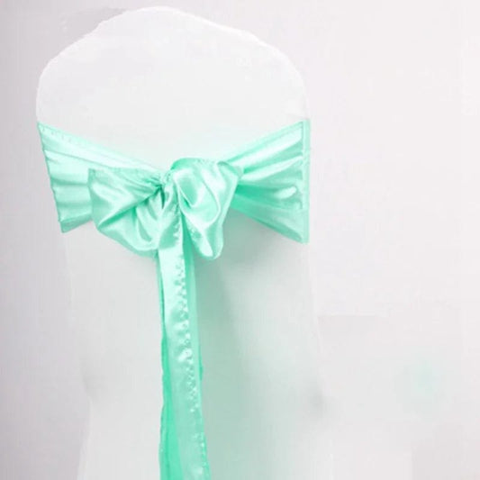 Colourful Satin Chair Sash Wedding Decoration Bow Tie Knot Band Birthday Party Hotel Show Shiny Colour Luxury Design - SHOWLU FASHION STORE