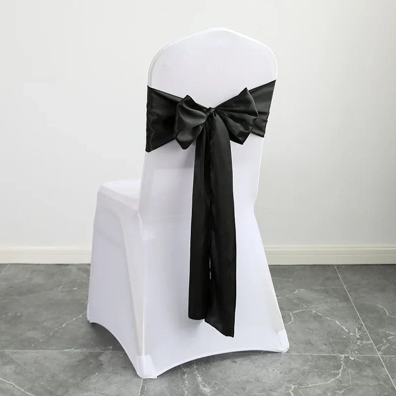 Colourful Satin Chair Sash Wedding Decoration Bow Tie Knot Band Birthday Party Hotel Show Shiny Colour Luxury Design - SHOWLU FASHION STORE