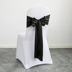 Colourful Satin Chair Sash Wedding Decoration Bow Tie Knot Band Birthday Party Hotel Show Shiny Colour Luxury Design - SHOWLU FASHION STORE