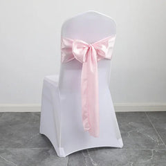 Colourful Satin Chair Sash Wedding Decoration Bow Tie Knot Band Birthday Party Hotel Show Shiny Colour Luxury Design - SHOWLU FASHION STORE