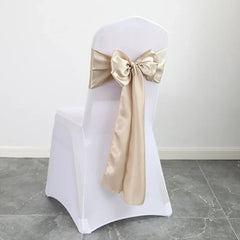 Colourful Satin Chair Sash Wedding Decoration Bow Tie Knot Band Birthday Party Hotel Show Shiny Colour Luxury Design - SHOWLU FASHION STORE