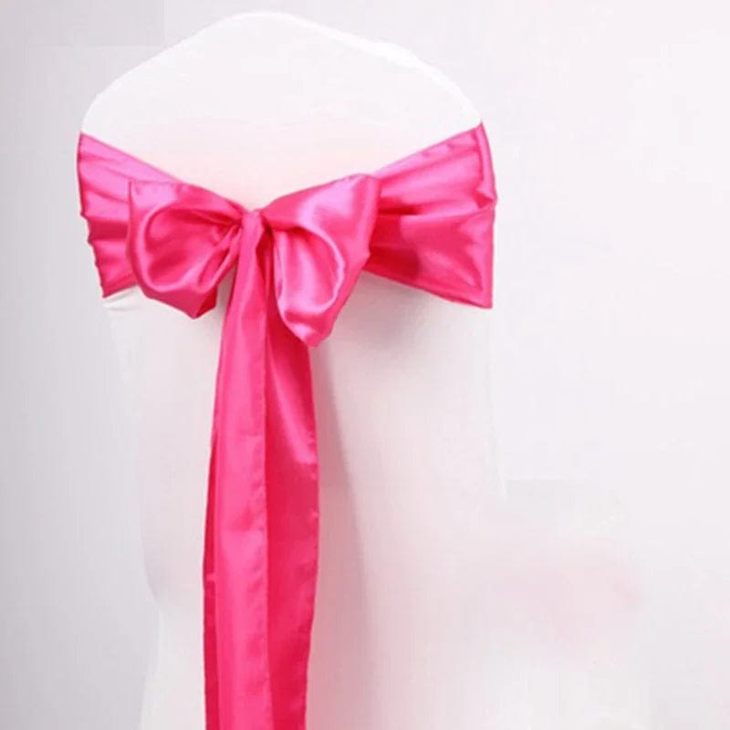 Colourful Satin Chair Sash Wedding Decoration Bow Tie Knot Band Birthday Party Hotel Show Shiny Colour Luxury Design - SHOWLU FASHION STORE
