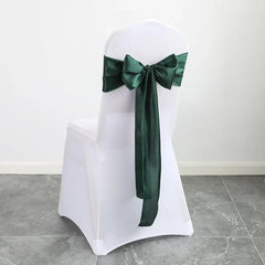 Colourful Satin Chair Sash Wedding Decoration Bow Tie Knot Band Birthday Party Hotel Show Shiny Colour Luxury Design - SHOWLU FASHION STORE