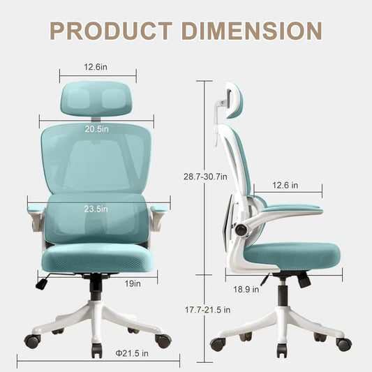 Computer Chair Office Chair High Back Ergonomic Office Chair With Lumbar Support Adjustable Headrest 3D Armrest and Lumbar Gamer - SHOWLU FASHION STORE