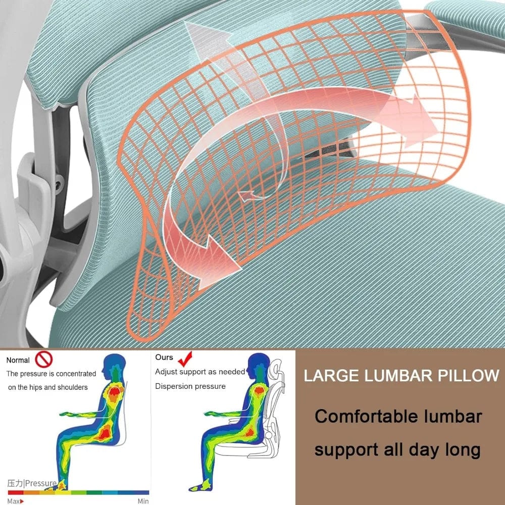 Computer Chair Office Chair High Back Ergonomic Office Chair With Lumbar Support Adjustable Headrest 3D Armrest and Lumbar Gamer - SHOWLU FASHION STORE