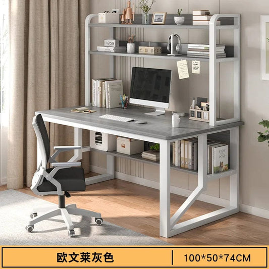 Computer Study Desk With Storage Bookshelf Office Workstation Organizer Desk for Home Students Professionals Length 100cm - SHOWLU FASHION STORE