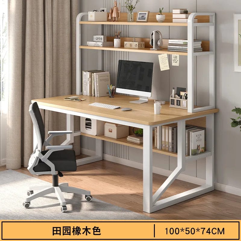 Computer Study Desk With Storage Bookshelf Office Workstation Organizer Desk for Home Students Professionals Length 100cm - SHOWLU FASHION STORE