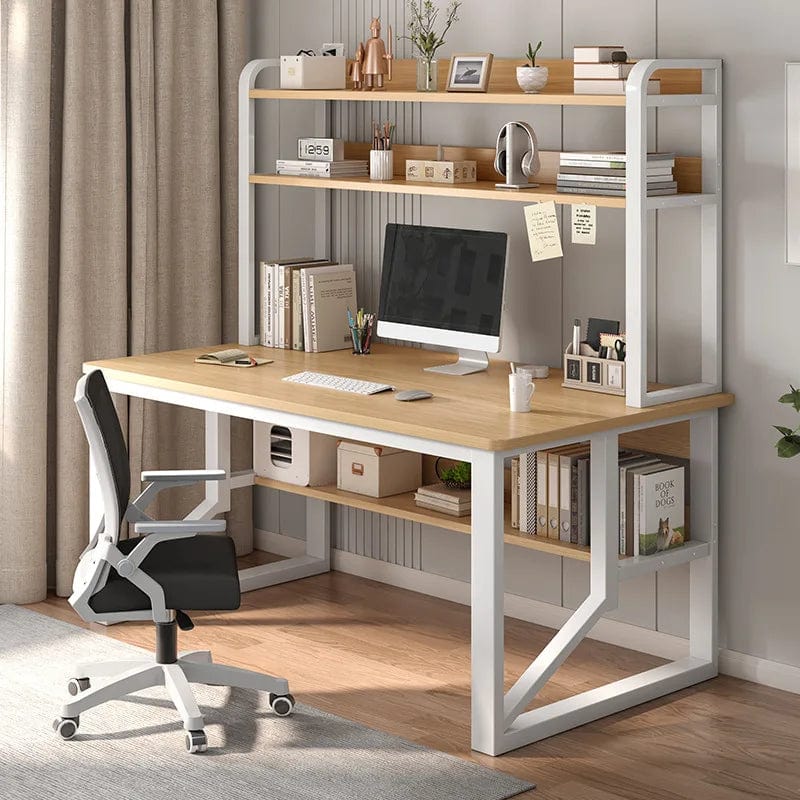 Computer Study Desk With Storage Bookshelf Office Workstation Organizer Desk for Home Students Professionals Length 100cm - SHOWLU FASHION STORE