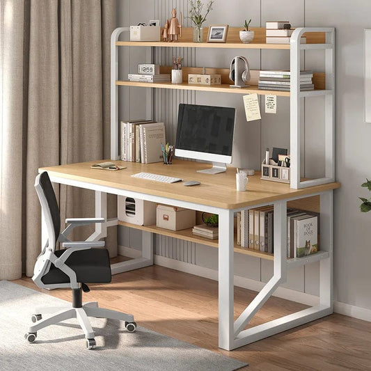 Computer Study Desk With Storage Bookshelf Office Workstation Organizer Desk for Home Students Professionals Length 100cm - SHOWLU FASHION STORE