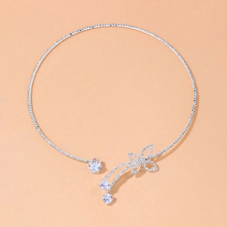Cross Border Rhinestone Butterfly Collar Niche Design Sense Necklace Simple Full Drill Clavicle Chain Fairy Girl Choker - SHOWLU FASHION STORE
