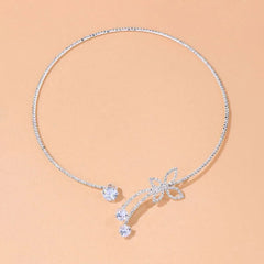 Cross Border Rhinestone Butterfly Collar Niche Design Sense Necklace Simple Full Drill Clavicle Chain Fairy Girl Choker - SHOWLU FASHION STORE