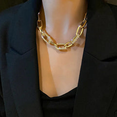 Cross Border Rhinestone Butterfly Collar Niche Design Sense Necklace Simple Full Drill Clavicle Chain Fairy Girl Choker - SHOWLU FASHION STORE