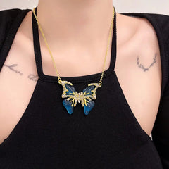 Cross Border Rhinestone Butterfly Collar Niche Design Sense Necklace Simple Full Drill Clavicle Chain Fairy Girl Choker - SHOWLU FASHION STORE