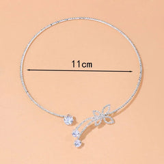 Cross Border Rhinestone Butterfly Collar Niche Design Sense Necklace Simple Full Drill Clavicle Chain Fairy Girl Choker - SHOWLU FASHION STORE