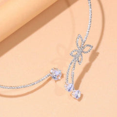 Cross Border Rhinestone Butterfly Collar Niche Design Sense Necklace Simple Full Drill Clavicle Chain Fairy Girl Choker - SHOWLU FASHION STORE