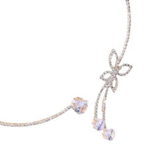 Cross Border Rhinestone Butterfly Collar Niche Design Sense Necklace Simple Full Drill Clavicle Chain Fairy Girl Choker - SHOWLU FASHION STORE