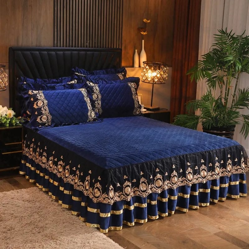 Crystal Velvet Fleece Bedspread, Super Soft Quilting, Lace Bedskirt, Bedclothes, Mattress Cover, Bedspread, Pillowcases - SHOWLU FASHION STORE