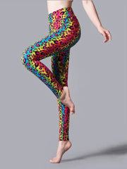 CUHAKCI High Waist Leggings Sportwear Workout Women Jeggings Elastic Pants Leopard Summer Printed Stripe Sexy Fitness Leggins - SHOWLU FASHION STORE