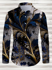 Men's Retro Floral Patterns Print Long Sleeve Shirt For Spring And Fall, Casual Comfy Shirt As Gift SHOWLU FASHION STORE