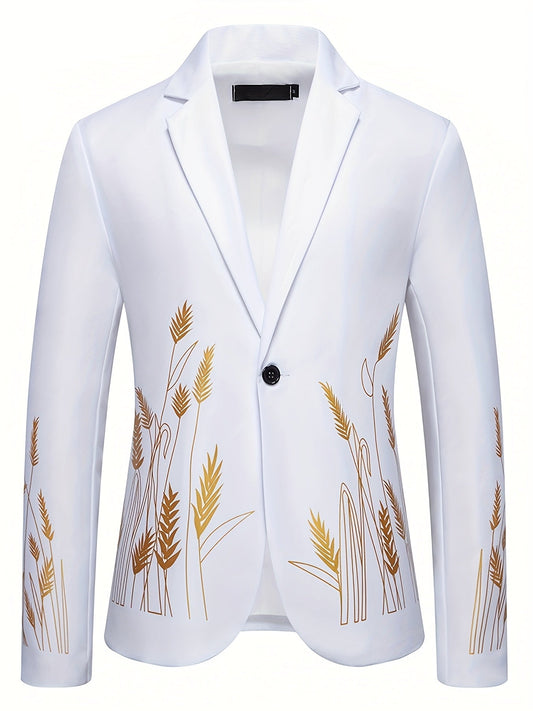 New Palace-Style Suit with Wheat Ear Print Design SHOWLU FASHION STORE