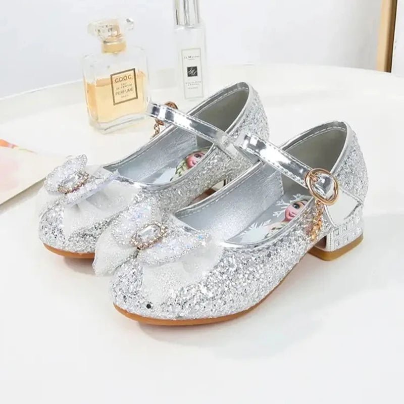 Disney Girls' Princess Sandals Children's Shoes Frozen Elsa Children's Shoes Girls Fashion Baby Pink Blue High Heel Shoes Size - SHOWLU FASHION STORE