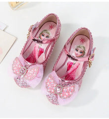 Disney Girls' Princess Sandals Children's Shoes Frozen Elsa Children's Shoes Girls Fashion Baby Pink Blue High Heel Shoes Size - SHOWLU FASHION STORE