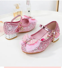 Disney Girls' Princess Sandals Children's Shoes Frozen Elsa Children's Shoes Girls Fashion Baby Pink Blue High Heel Shoes Size - SHOWLU FASHION STORE