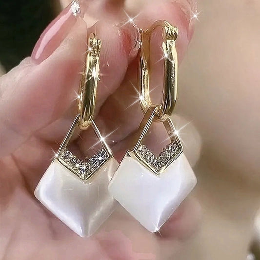 1pair Fashionable Irregular Square Dangle Earrings, Valentine's Day Anniversary Gift SHOWLU FASHION STORE