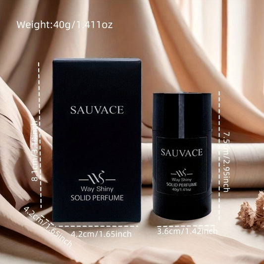 SAUVACE Men'S Solid Perfume, Woody Scent, Long-Lasting Fragrance, Formaldehyde-Free, Plant-Based Squalane, Adult, Ideal for Dating & Daily Use, Gift for Boyfriends SHOWLU FASHION STORE