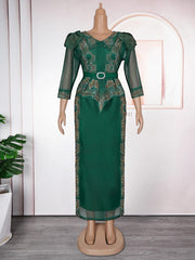 Elegant African Dresses for Women 2024 New Africa Clothing Plus Size Turkey Wedding Party Long Dress Dashiki Ankara Outfits Robe - SHOWLU FASHION STORE