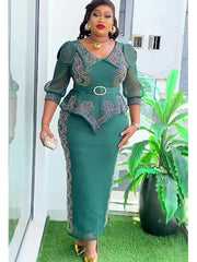 Elegant African Dresses for Women 2024 New Africa Clothing Plus Size Turkey Wedding Party Long Dress Dashiki Ankara Outfits Robe - SHOWLU FASHION STORE