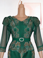 Elegant African Dresses for Women 2024 New Africa Clothing Plus Size Turkey Wedding Party Long Dress Dashiki Ankara Outfits Robe - SHOWLU FASHION STORE