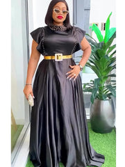 Elegant African Dresses For Women 2024 Summer Fashion Sleeveless Wedding Party Long Dress Plus Size Evening Gown Ladies Clothing - SHOWLU FASHION STORE
