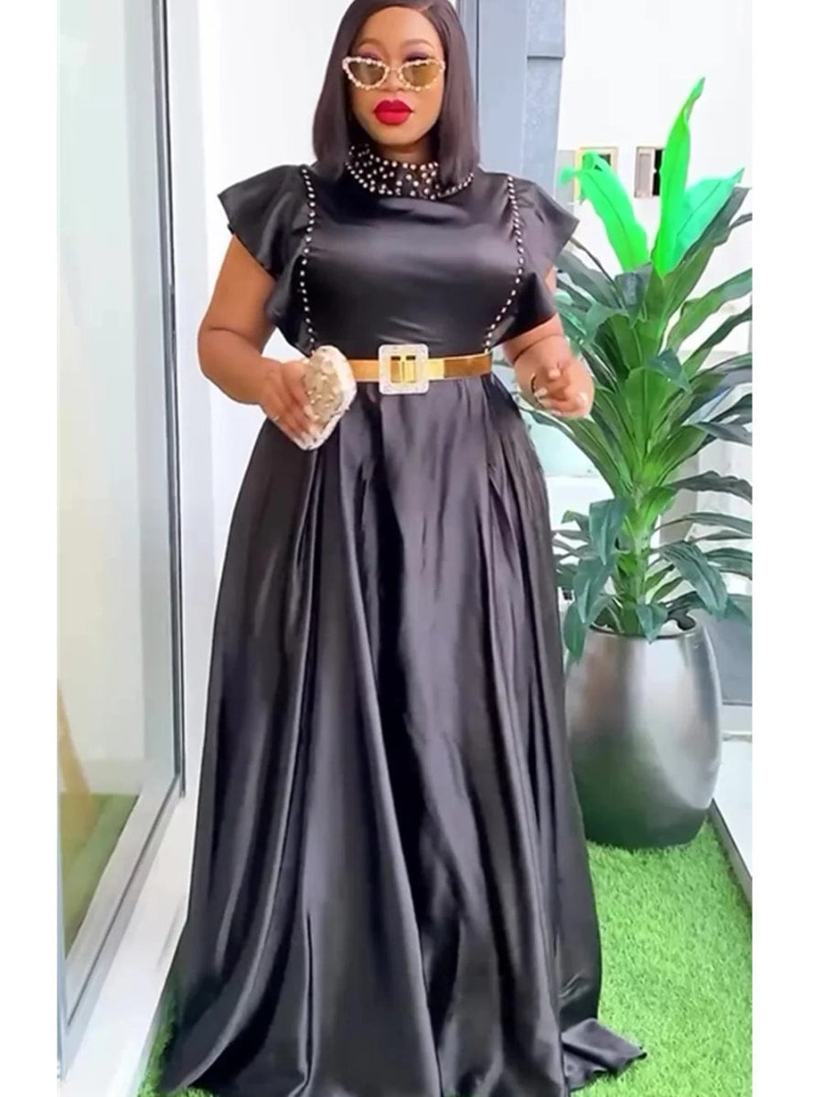 Elegant African Dresses For Women 2024 Summer Fashion Sleeveless Wedding Party Long Dress Plus Size Evening Gown Ladies Clothing - SHOWLU FASHION STORE