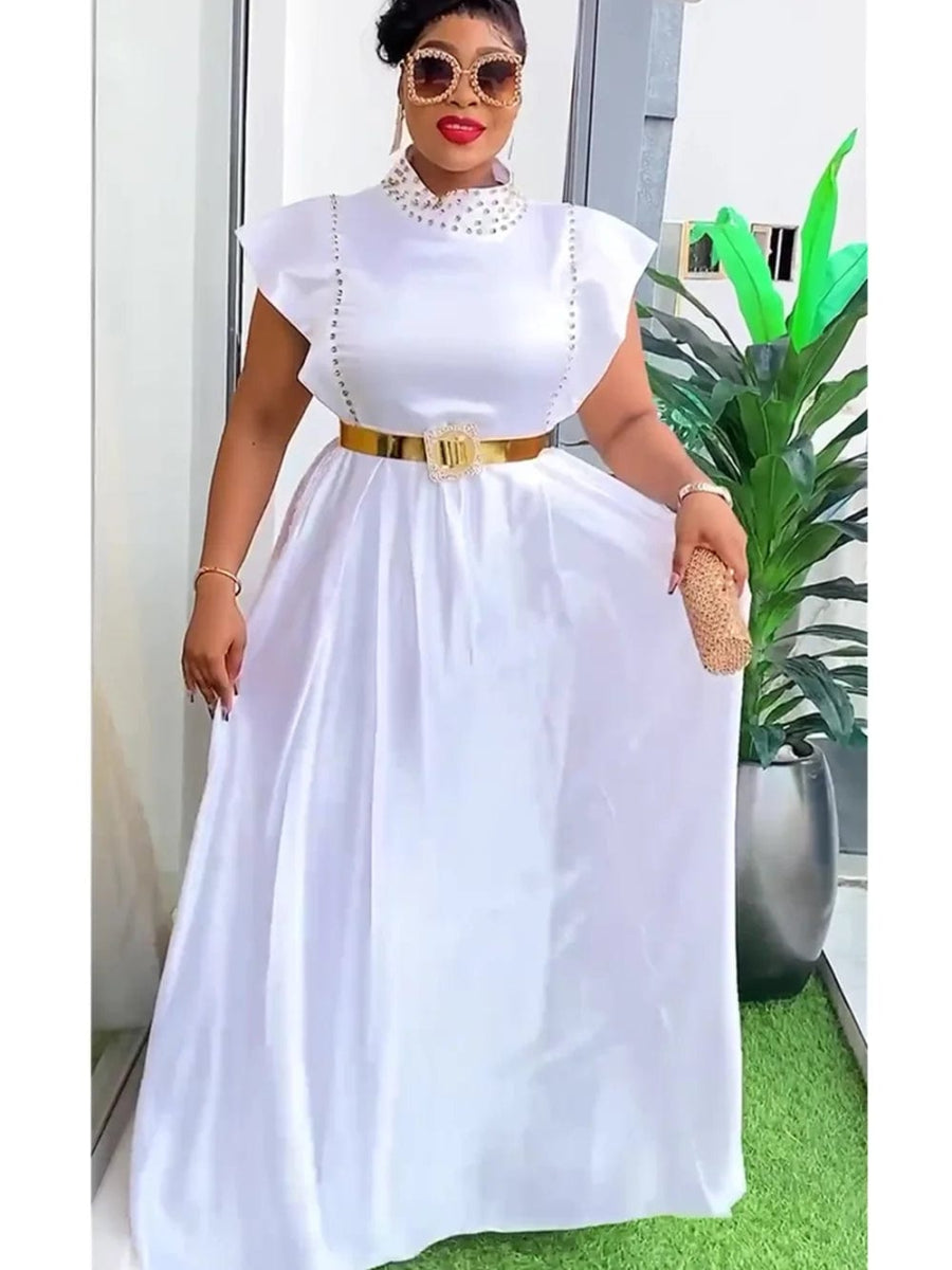 Elegant African Dresses For Women 2024 Summer Fashion Sleeveless Wedding Party Long Dress Plus Size Evening Gown Ladies Clothing - SHOWLU FASHION STORE