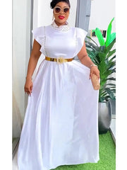 Elegant African Dresses For Women 2024 Summer Fashion Sleeveless Wedding Party Long Dress Plus Size Evening Gown Ladies Clothing - SHOWLU FASHION STORE
