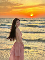 Elegant Backless French Holiday Dress - SHOWLU FASHION STORE