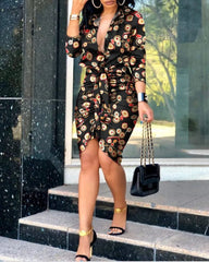 Elegant Long Sleeve Bodycon Dress - SHOWLU FASHION STORE