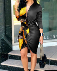Elegant Long Sleeve Bodycon Dress - SHOWLU FASHION STORE