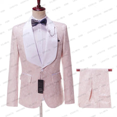 Elegant Mens Suits 2024 Formal Peaked Lapel Slim Fit Suit Purple Tuxedo Groom 2 Piece Set Wedding Suits For Men (Jacket+Pant) - SHOWLU FASHION STORE