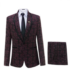 Elegant Mens Suits 2024 Formal Peaked Lapel Slim Fit Suit Purple Tuxedo Groom 2 Piece Set Wedding Suits For Men (Jacket+Pant) - SHOWLU FASHION STORE